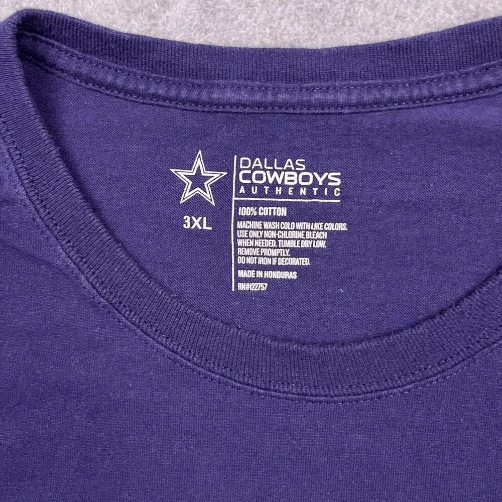 dallas‎ cowboys shirt blue cotton nfl football long sleeve mens 3xl